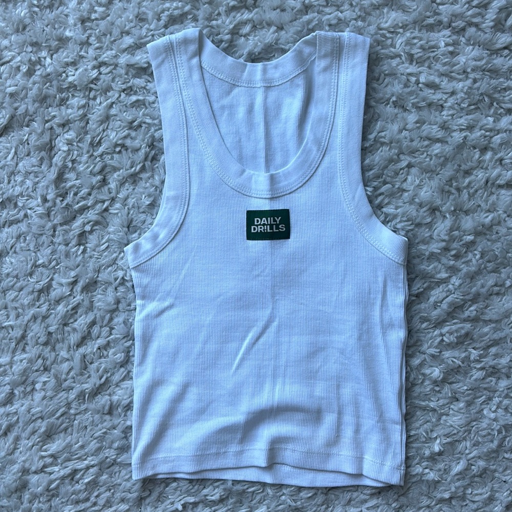 Daily Drills White Ribbed Tank